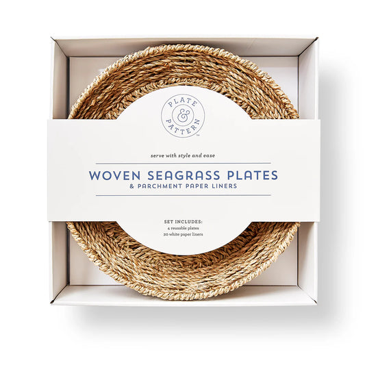 Plate & Pattern Handwoven Seagrass Plates, Set of 4