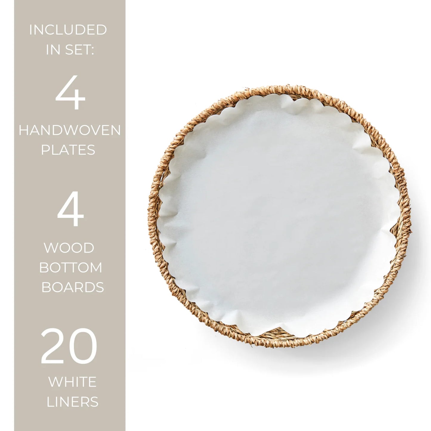 Plate & Pattern Handwoven Seagrass Plates, Set of 4