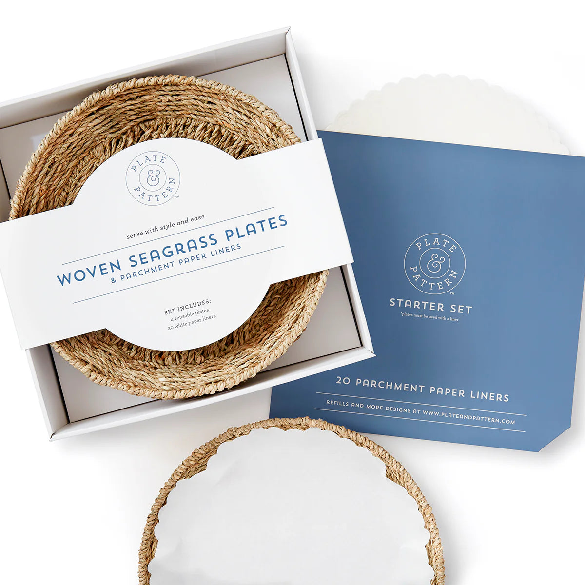 Plate & Pattern Handwoven Seagrass Plates, Set of 4