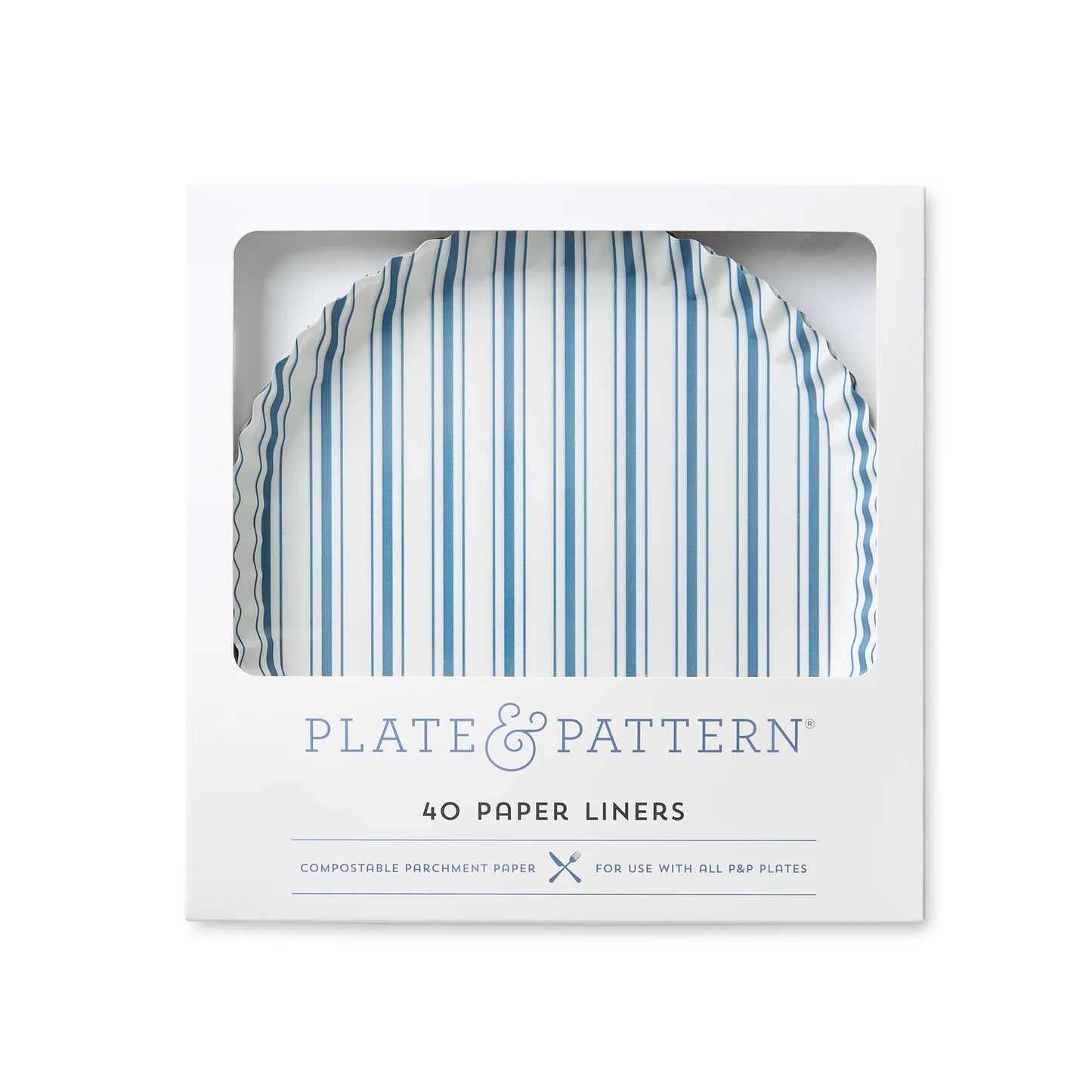 Plate & Pattern Seascape Blue Preformed Plate Liners, Set of 40