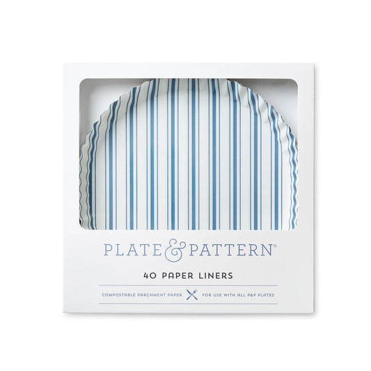 Plate & Pattern Seascape Blue Preformed Plate Liners, Set of 40