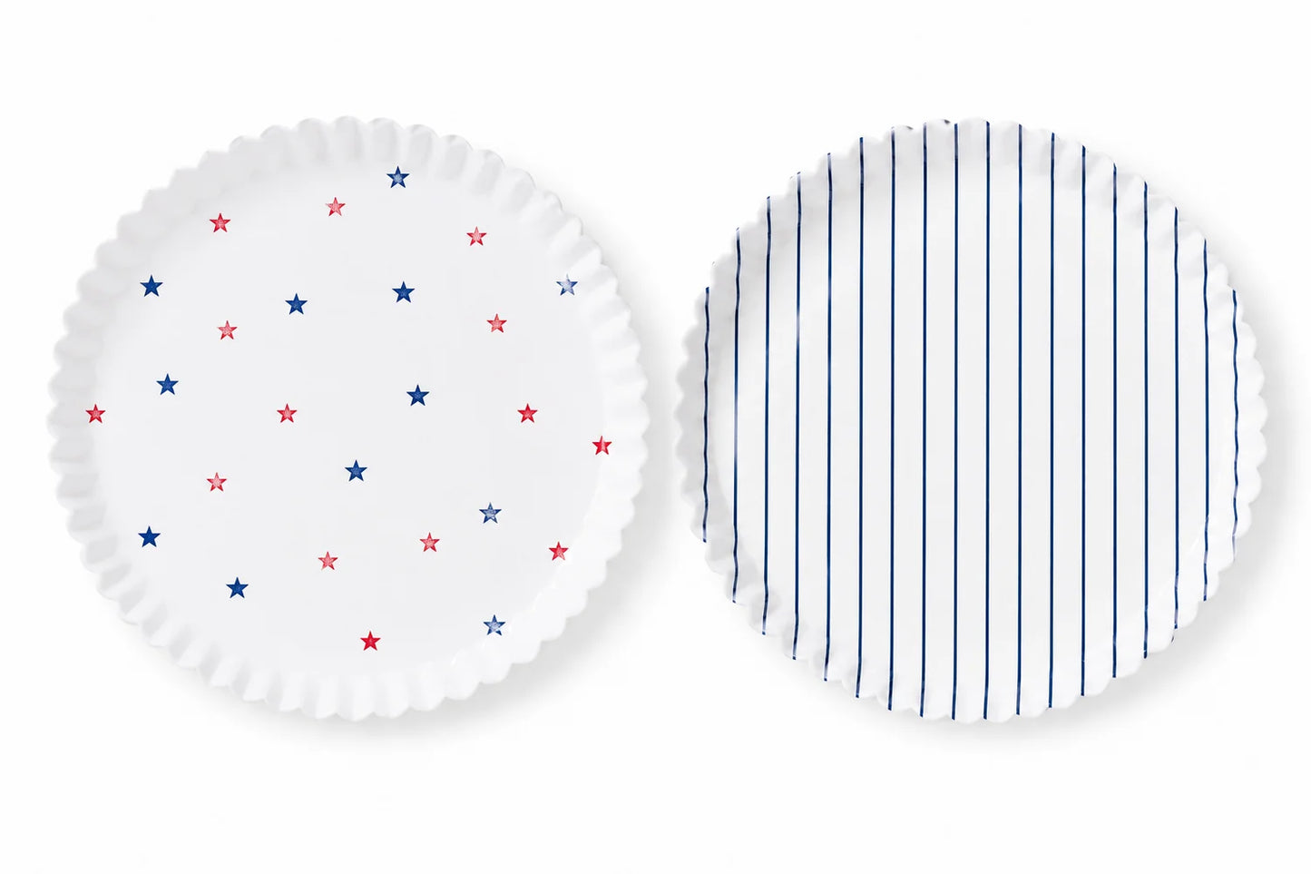 Plate & Pattern Stars & Stripes Duo Preformed Plate Liners, Set of 40