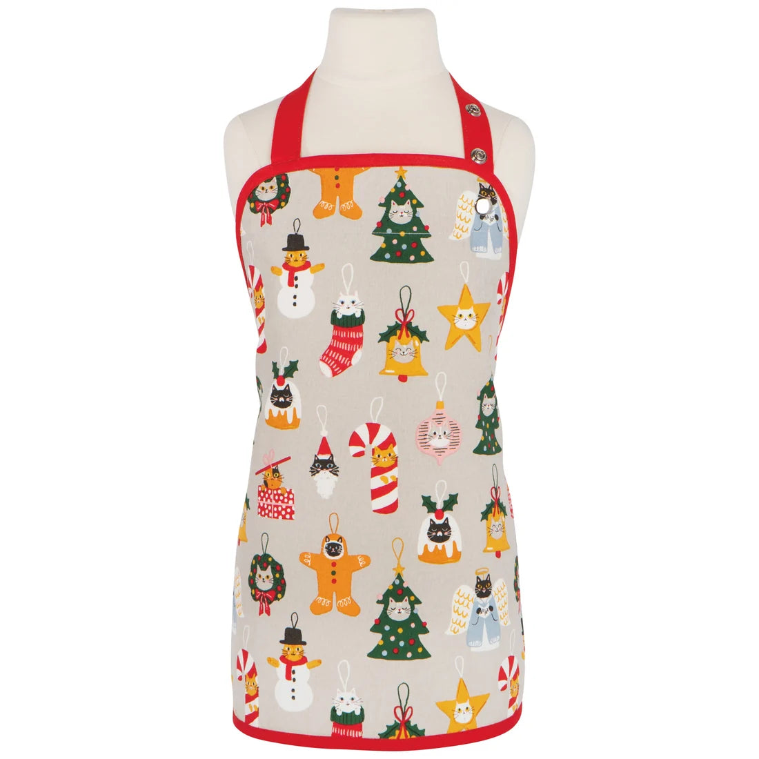Kid’s Apron Holiday Bauble Cats