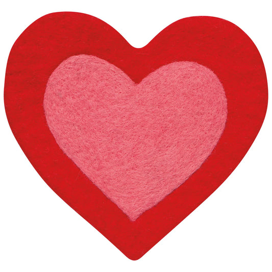 Felted Wool Trivet Heart