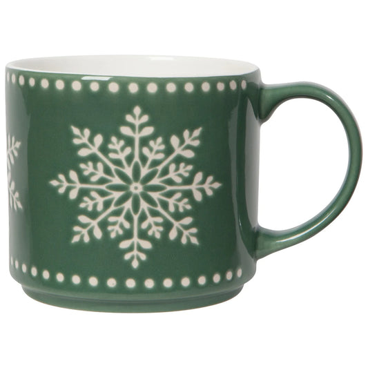 Good Tidings Snowflake Stacking Mug - 16 oz
