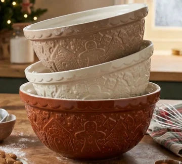 Mason Cash Gingerbread Lane S24 Cane Mixing Bowl, 9.75”