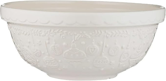 Mason Cash Deck The Halls S18 Cream Mixing Bowl, 11”