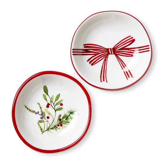 Winter Berries & Bow Dip Bowl, Assorted
