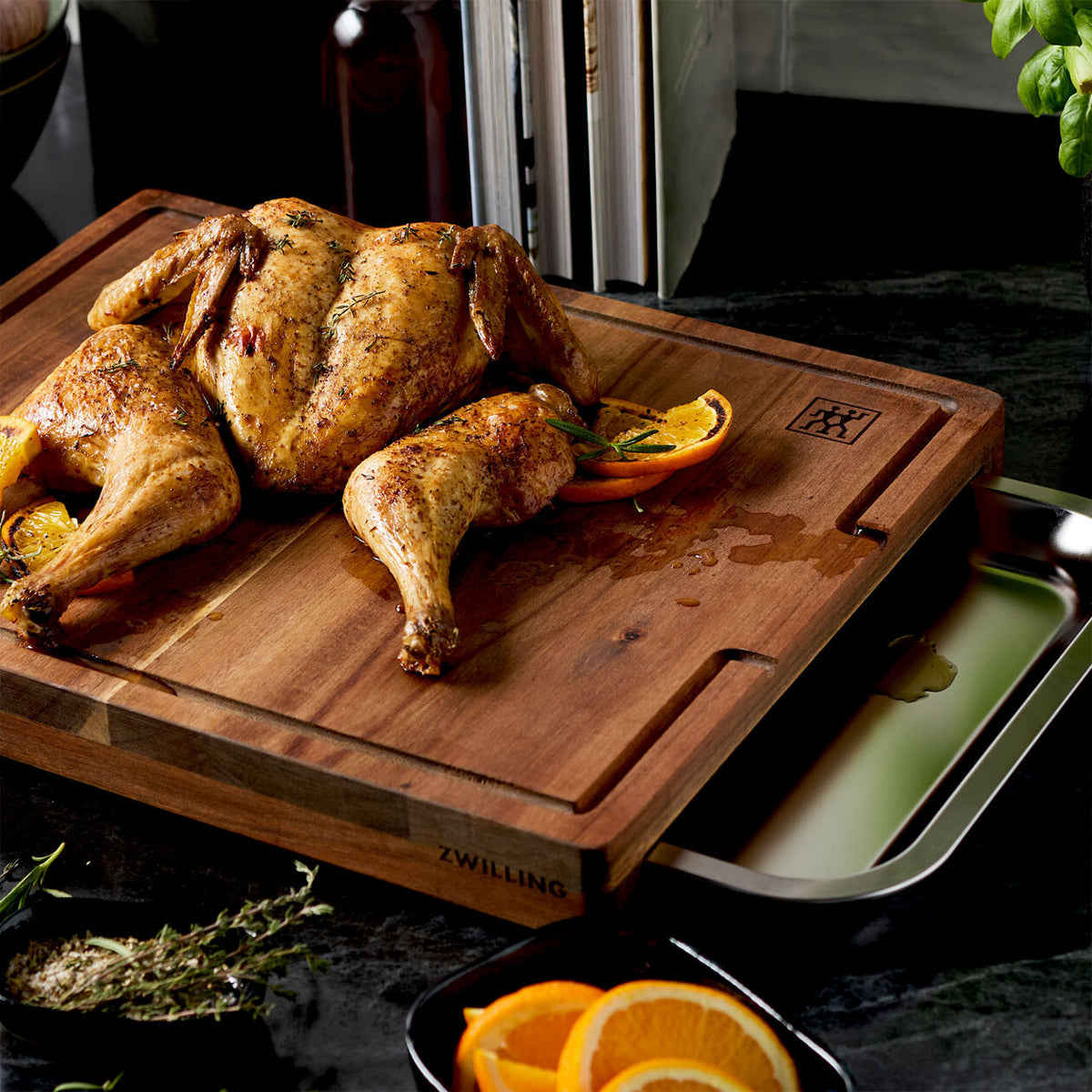 Zwilling BBQ+ Cutting Board With Tray, Acacia