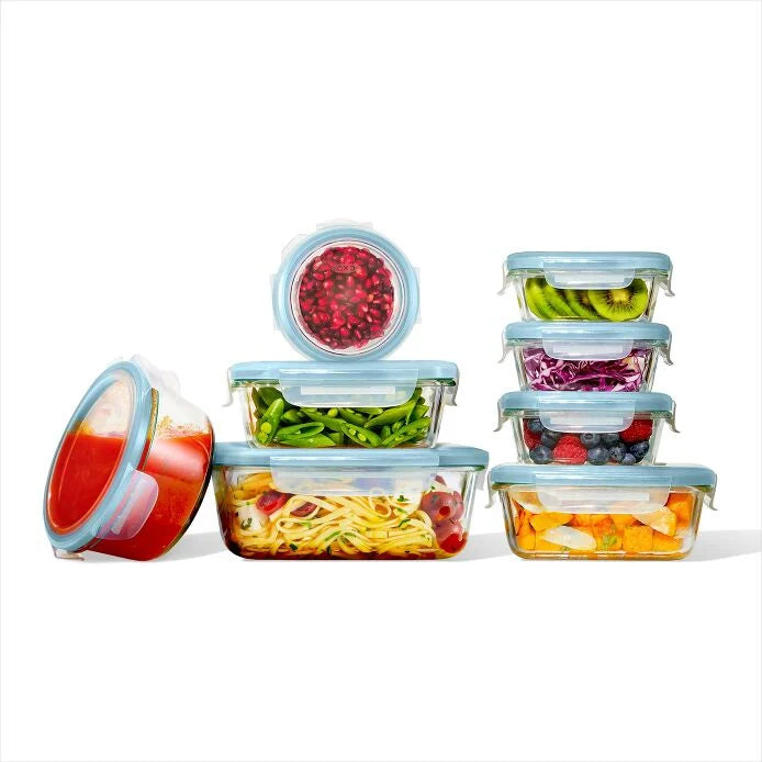 16-Piece Smart Seal Glass Everyday Container Set