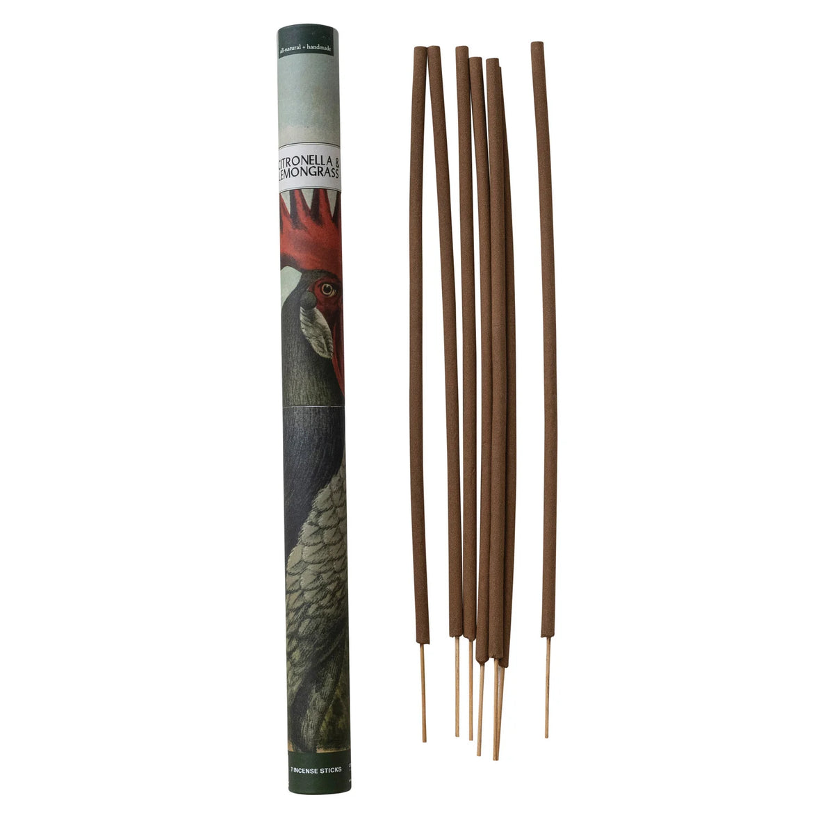All Natural Handmade Citronella & Lemongrass Scented Outdoor Incense Sticks, Set of 7
