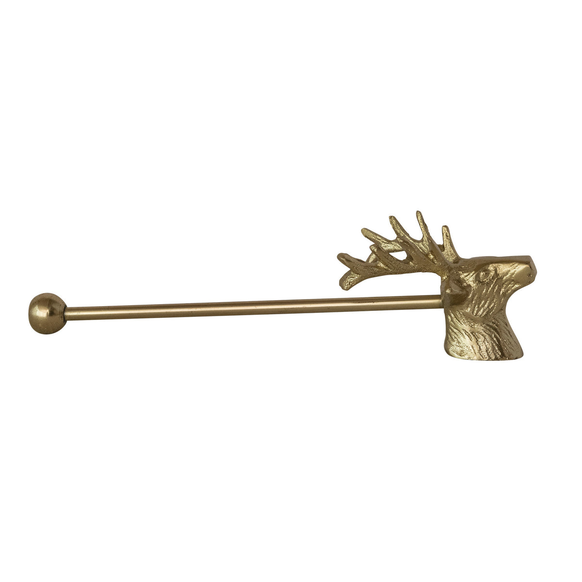 Cast Aluminum Deer Head Shaped Candle Snuffer, Gold Finish