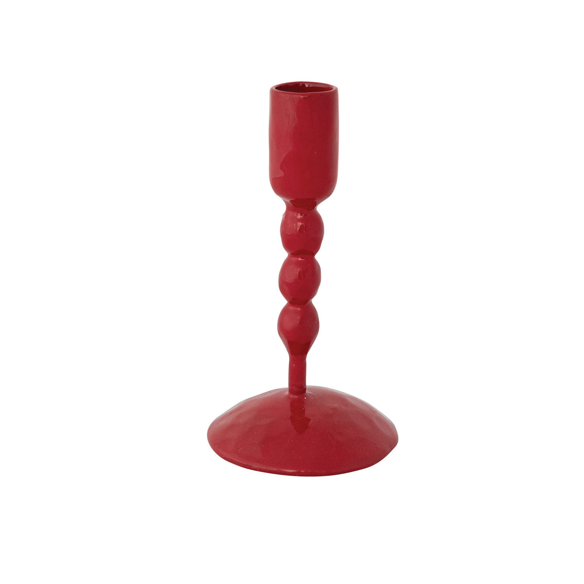 Hand-Forged Enameled Cast Iron Taper Holder