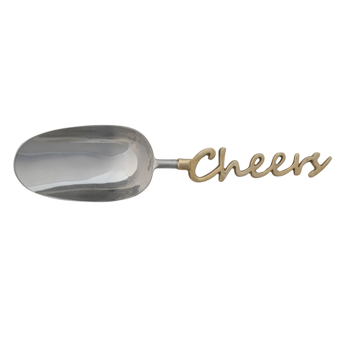 Stainless Steel Scoop with Brass Handle "Cheers”