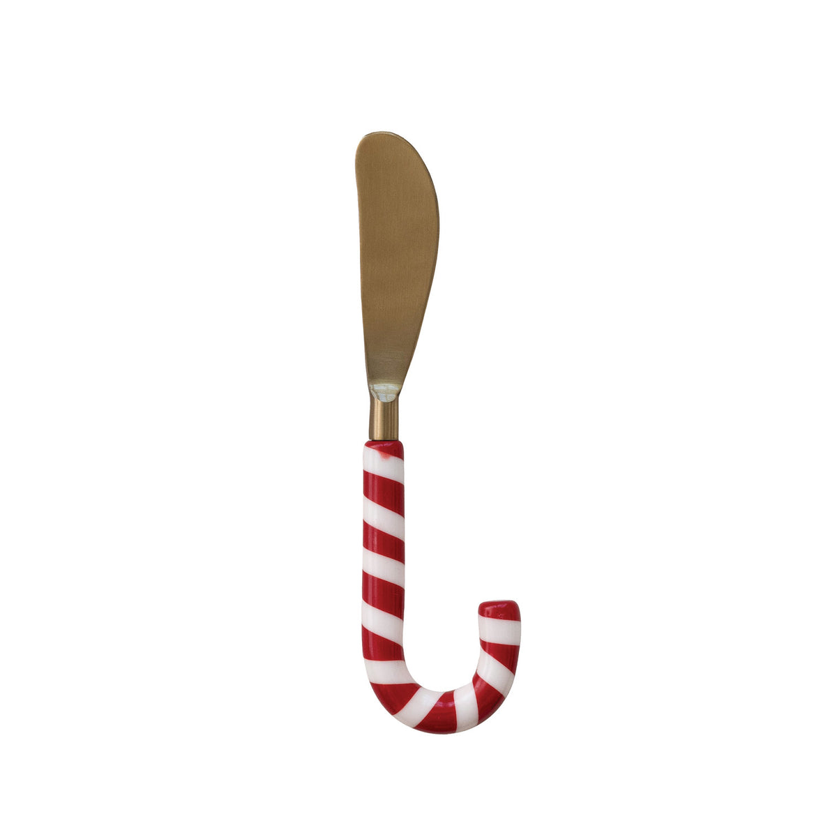 Candy Cane Stainless Steel and Resin Spreader, Red, White and Gold Finish