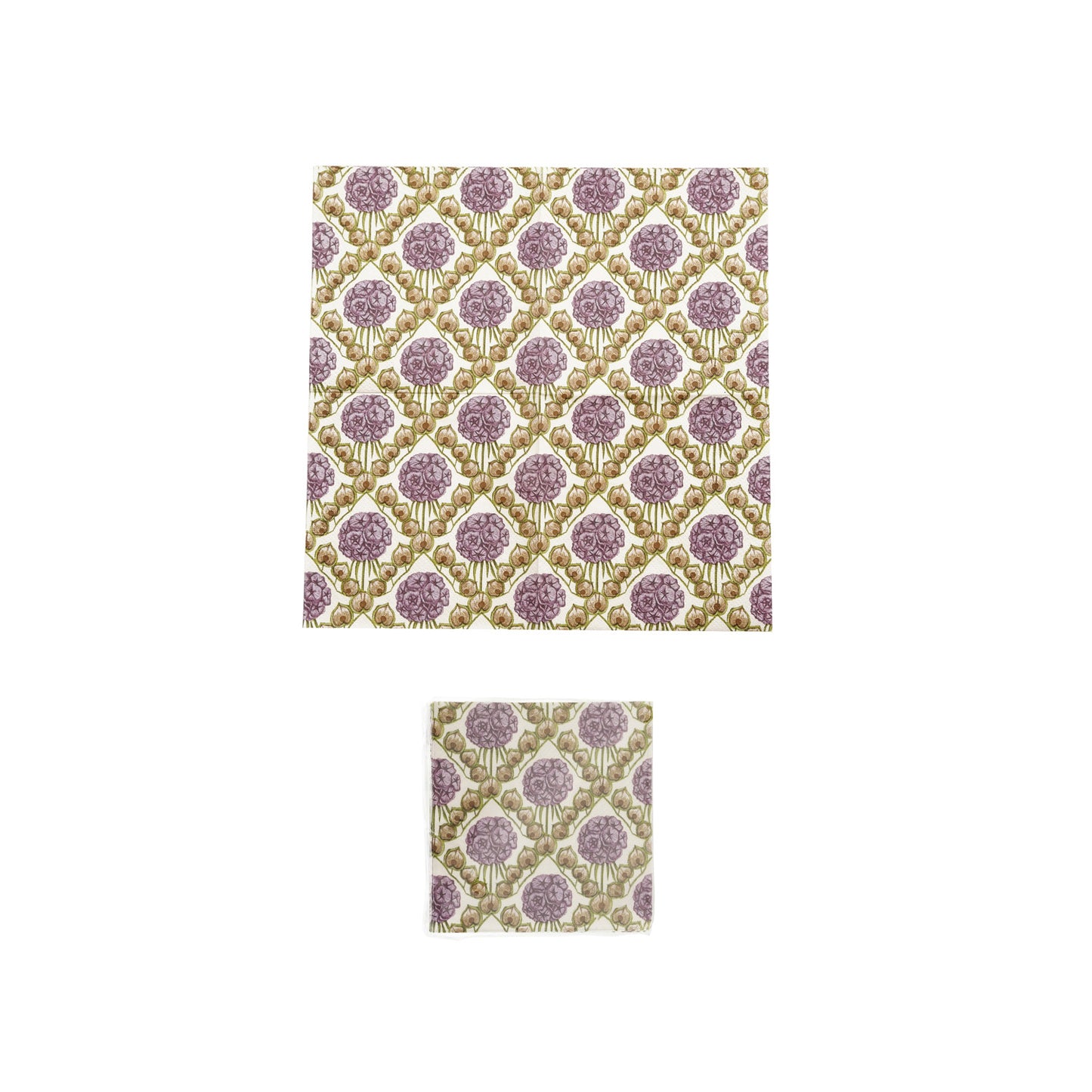 Paper Cocktail Napkins with Botanical Pattern