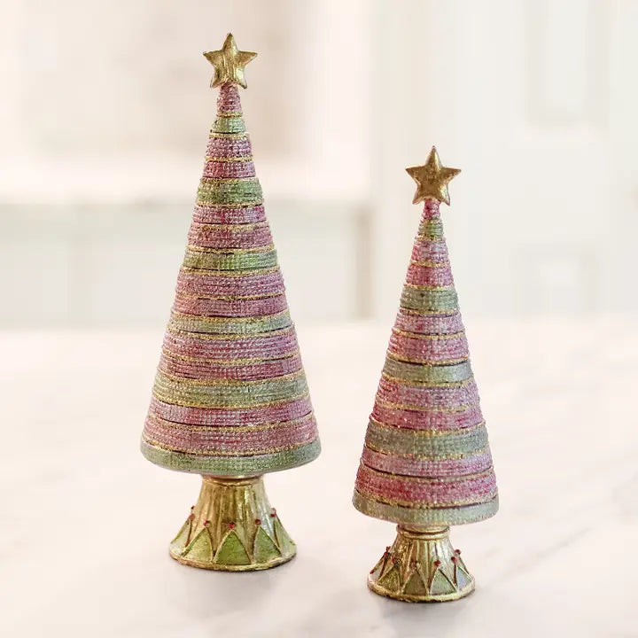 Bon Bon Cone Tree with Star, Pink Rainbow