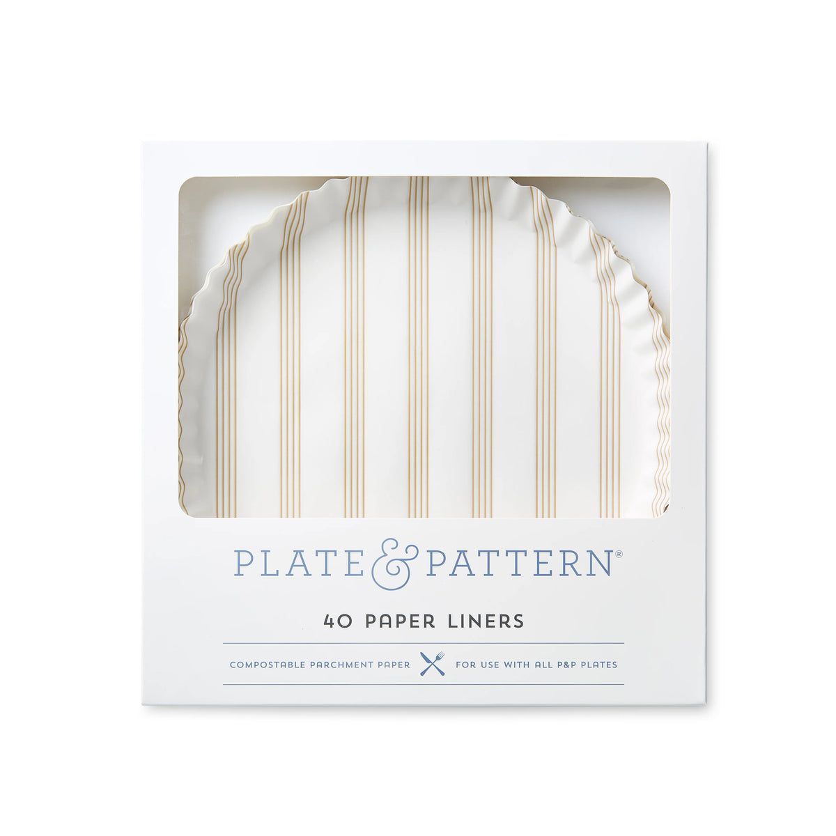 Plate & Pattern Sandy Stripes Preformed Plate Liners, Set of 40