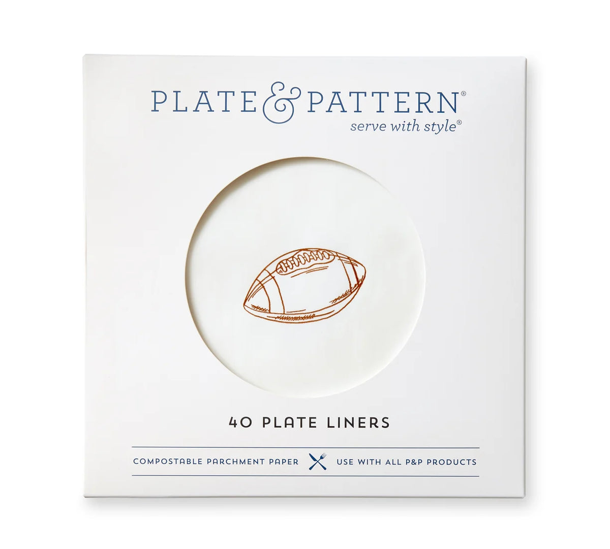 Plate & Pattern Touchdown! Preformed Plate Liners, Set of 40