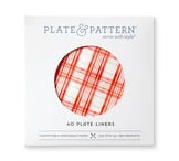 Plate & Pattern Red Plaid Preformed Plate Liners, Set of 40