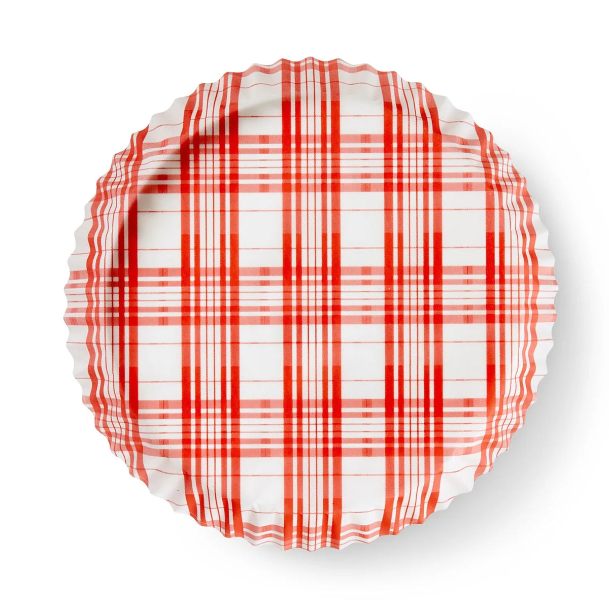 Plate & Pattern Red Plaid Preformed Plate Liners, Set of 40