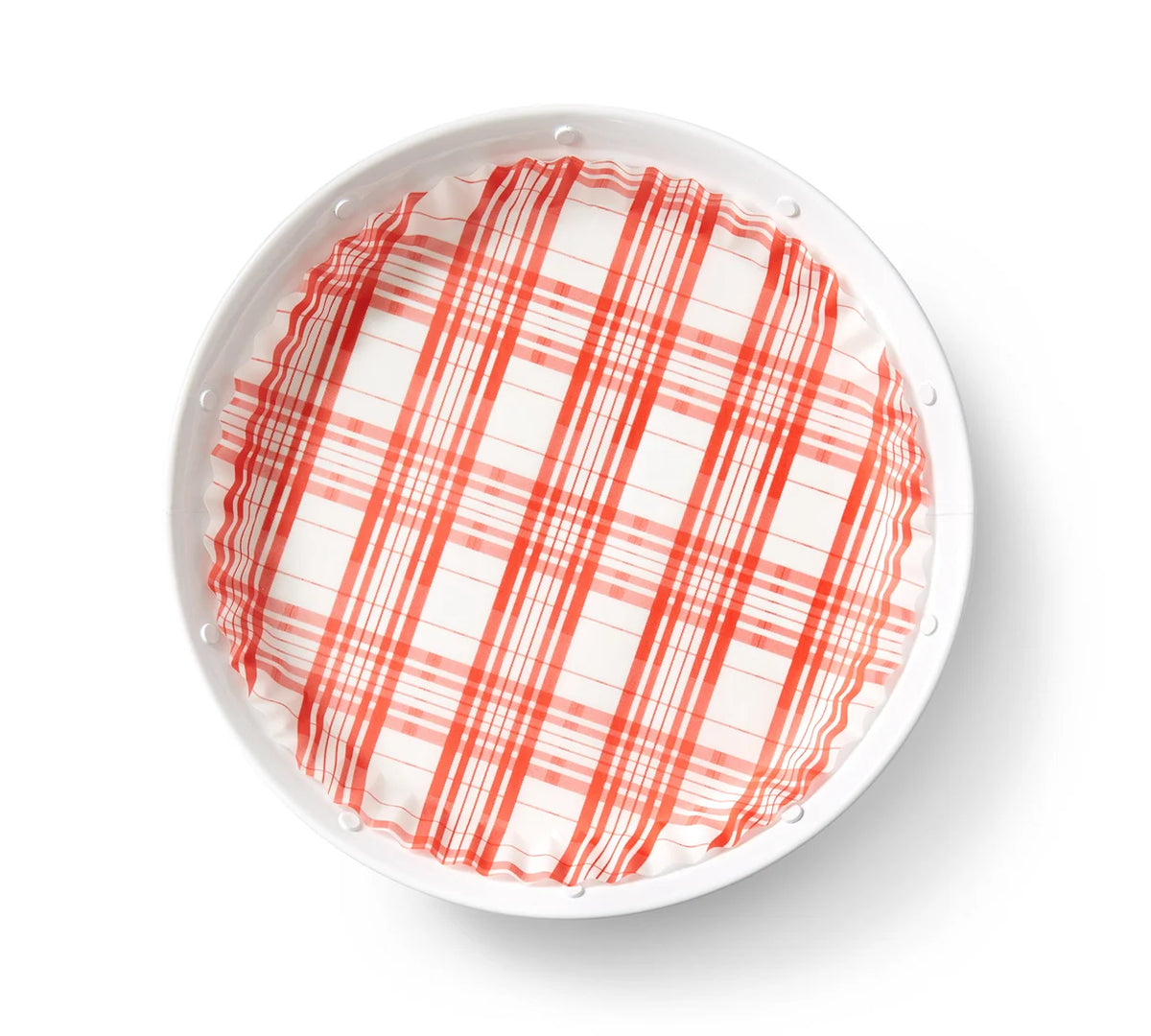 Plate & Pattern Red Plaid Preformed Plate Liners, Set of 40
