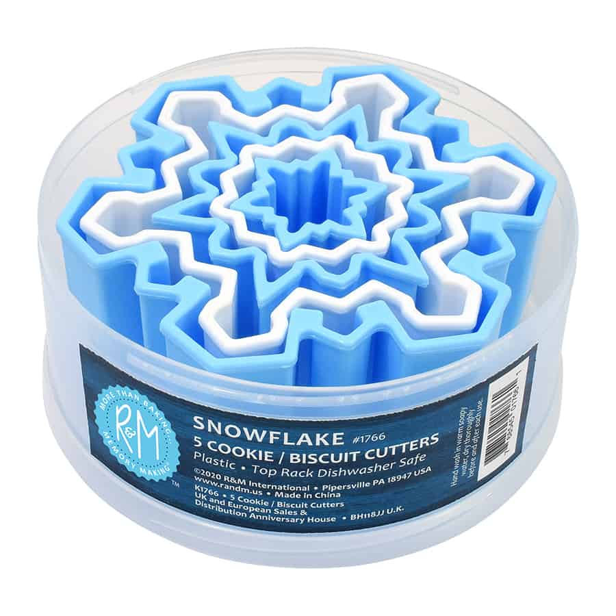 Snowflake Plastic Cookie Cutters, Set of 5