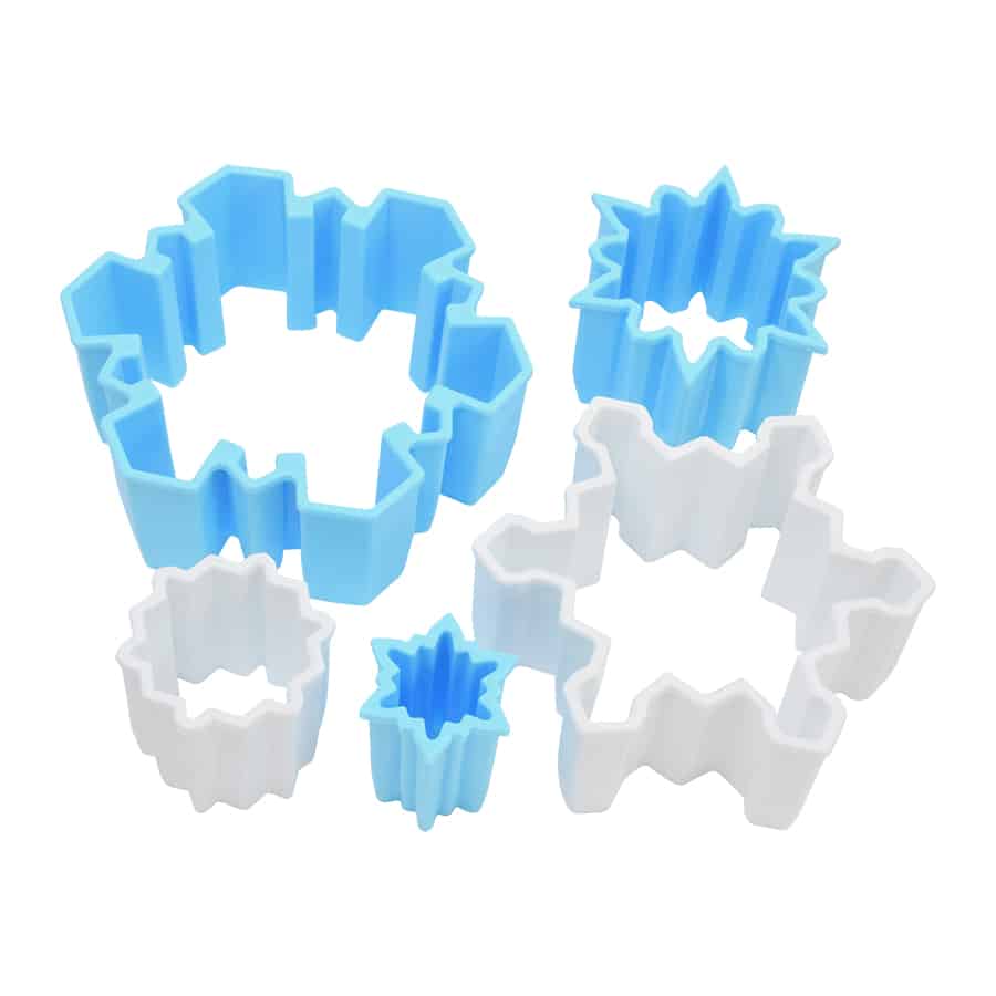 Snowflake Plastic Cookie Cutters, Set of 5