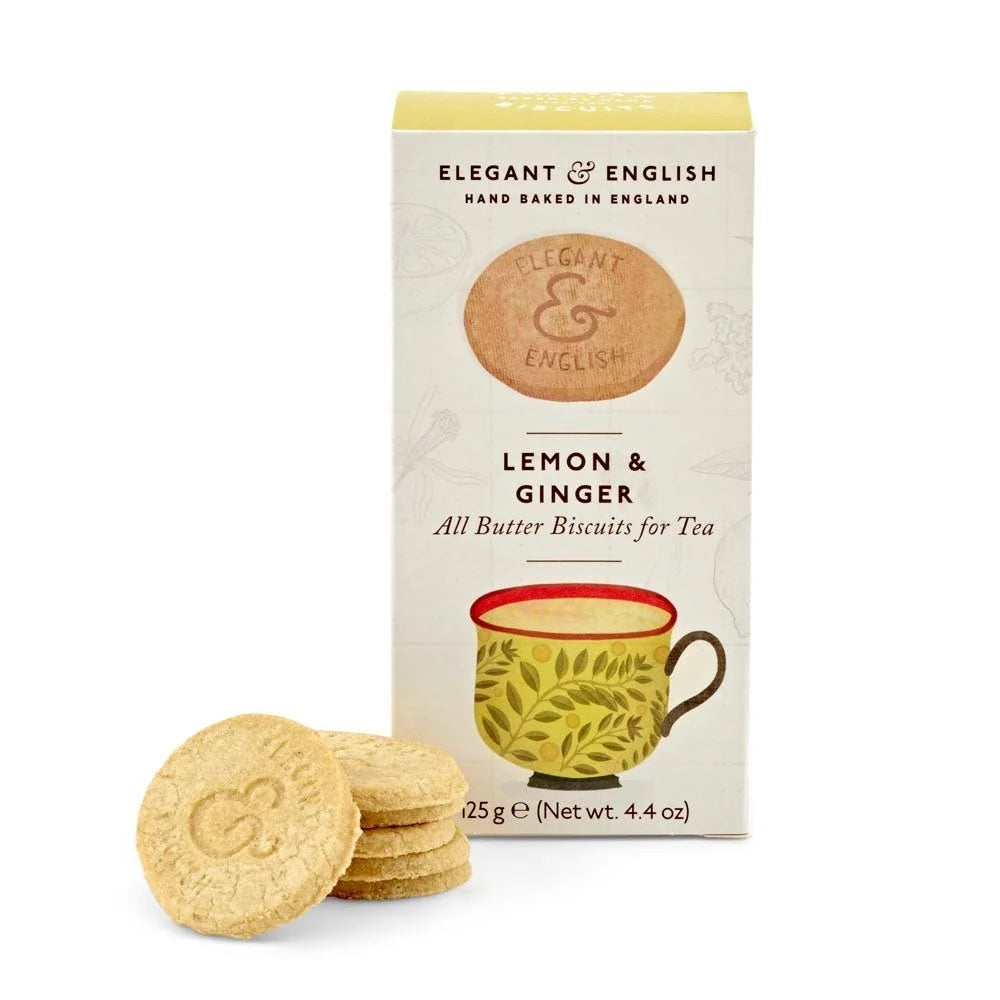The Fine Cheese Company Elegant & English Lemon & Ginger Biscuits, 4.4oz
