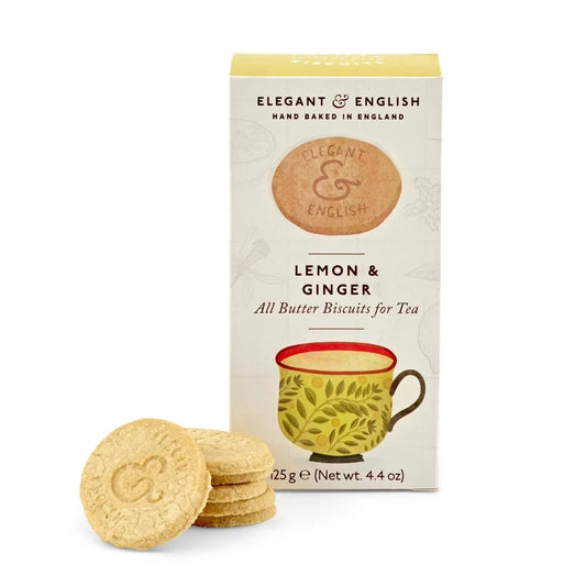 The Fine Cheese Company Elegant & English Lemon & Ginger Biscuits, 4.4oz