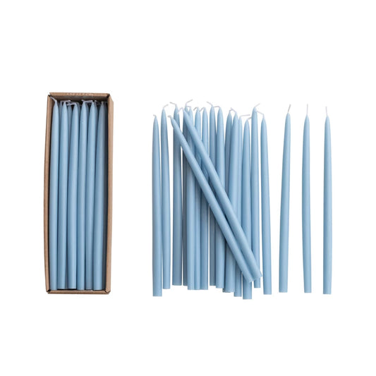 Thin Taper Candles, Light Blue, Individual