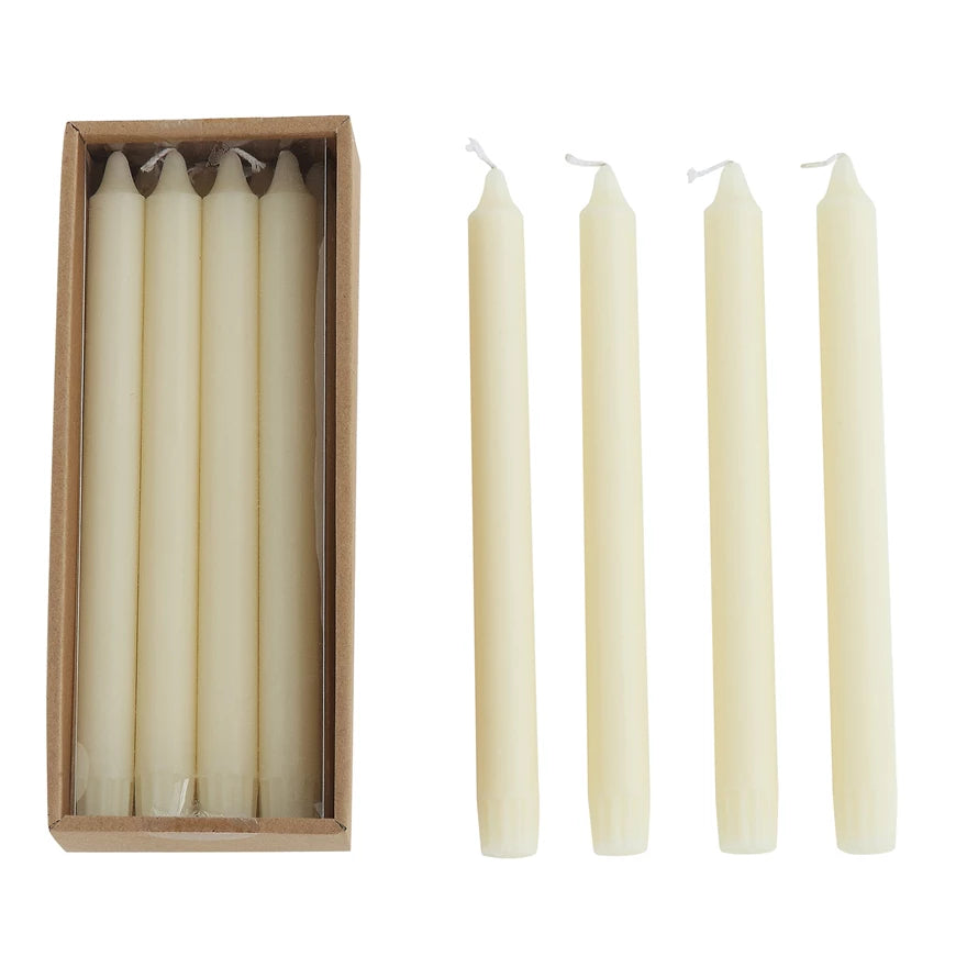 Ivory 10” Taper Candles, Sold Individually
