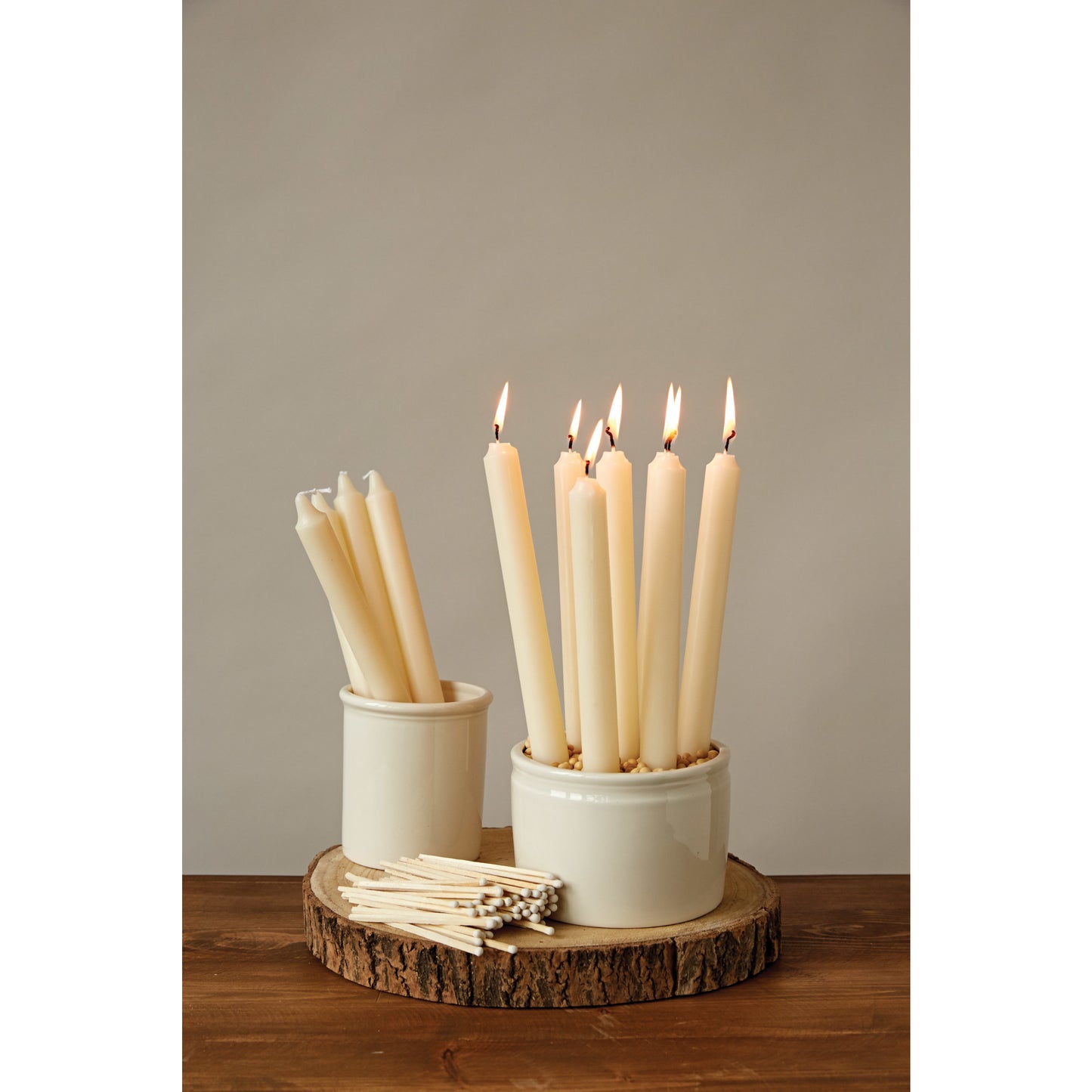 Ivory 10” Taper Candles, Sold Individually