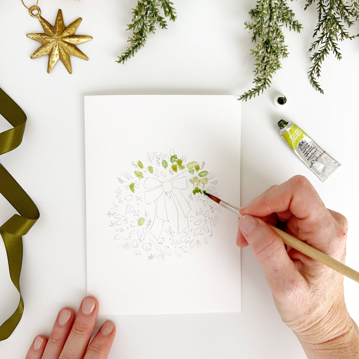 emily lex studio Wreaths Paintable Notecards