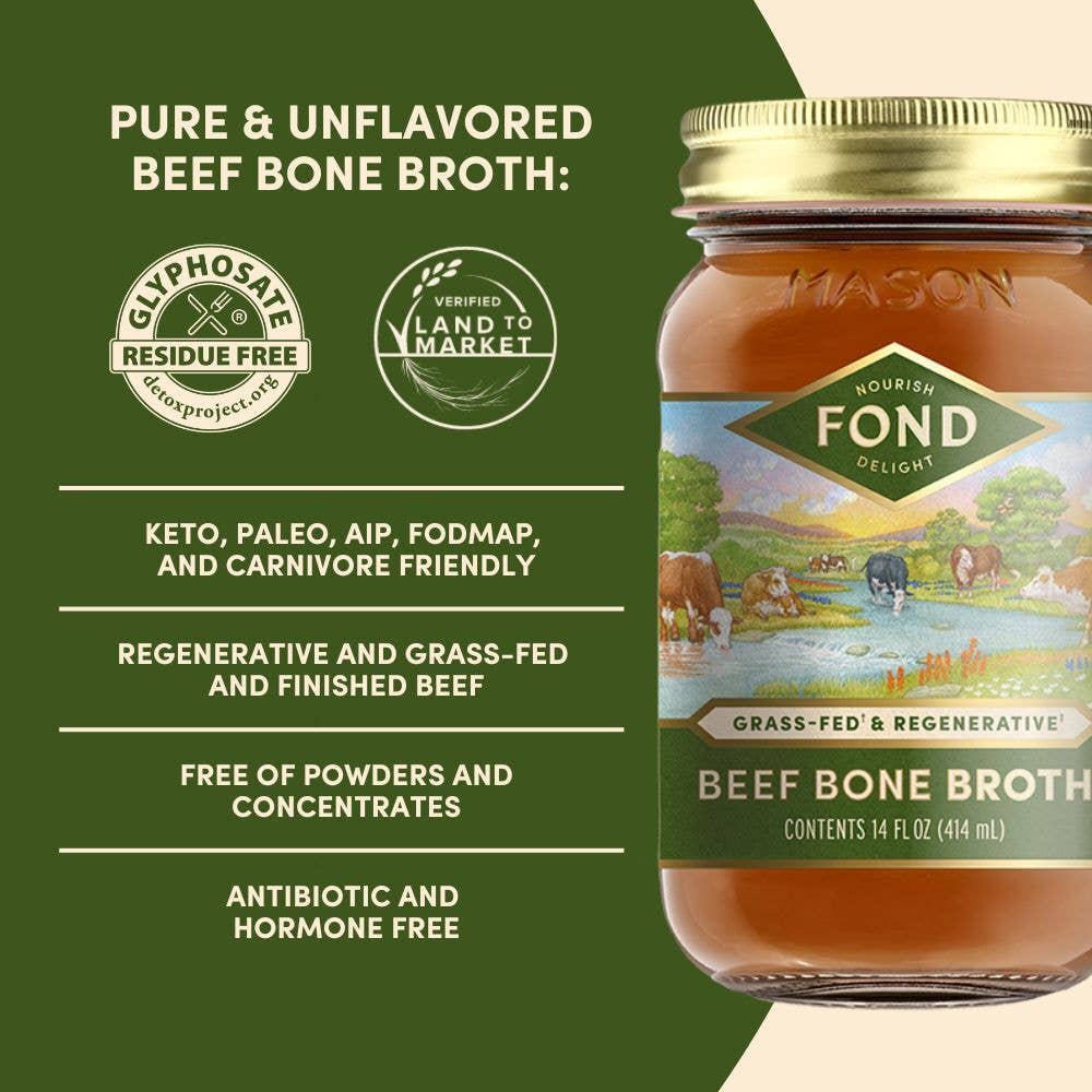 Fond Regenerative Regenerative Grass-fed Beef Bone Broth, 14oz