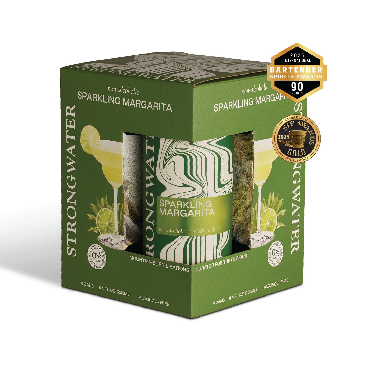 Strongwater Sparkling NA Margarita Mocktail, 4 Pack