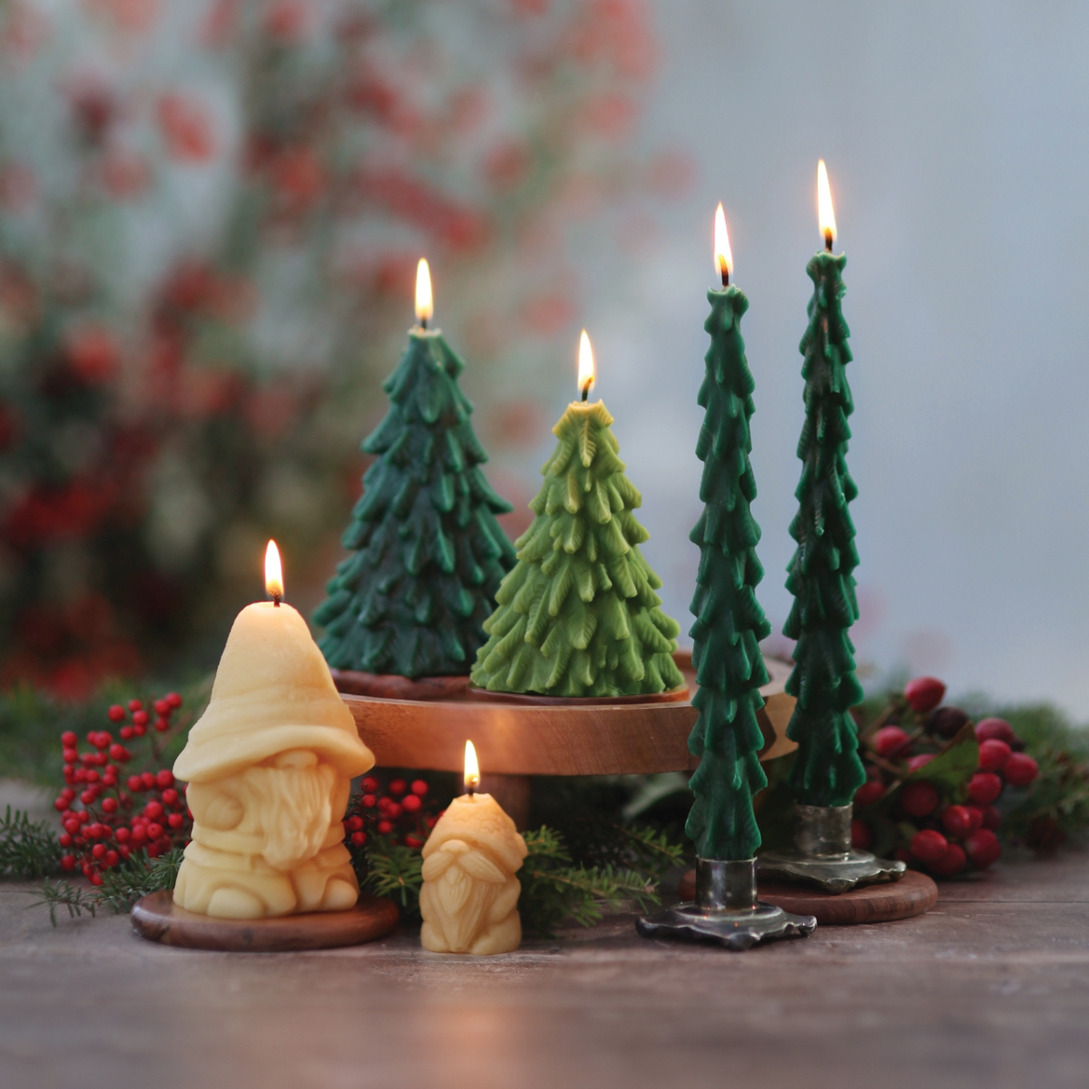 Big Dipper Wax Works - Taper Candles – 100% Pure Beeswax – Sculpted Tree 10"