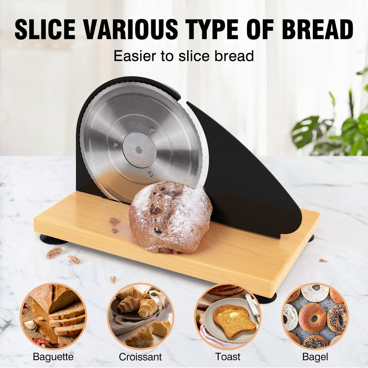 Vanerepok Manual Bread Slicer Adjustable Thickness for Homemade Sourdough