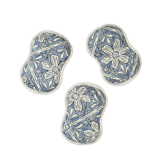 Once Again Home RE:usable Sponges - Jen Owens Fabrique Majolica Blue, Set of 3