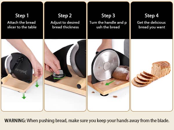 Vanerepok Manual Bread Slicer Adjustable Thickness for Homemade Sourdough