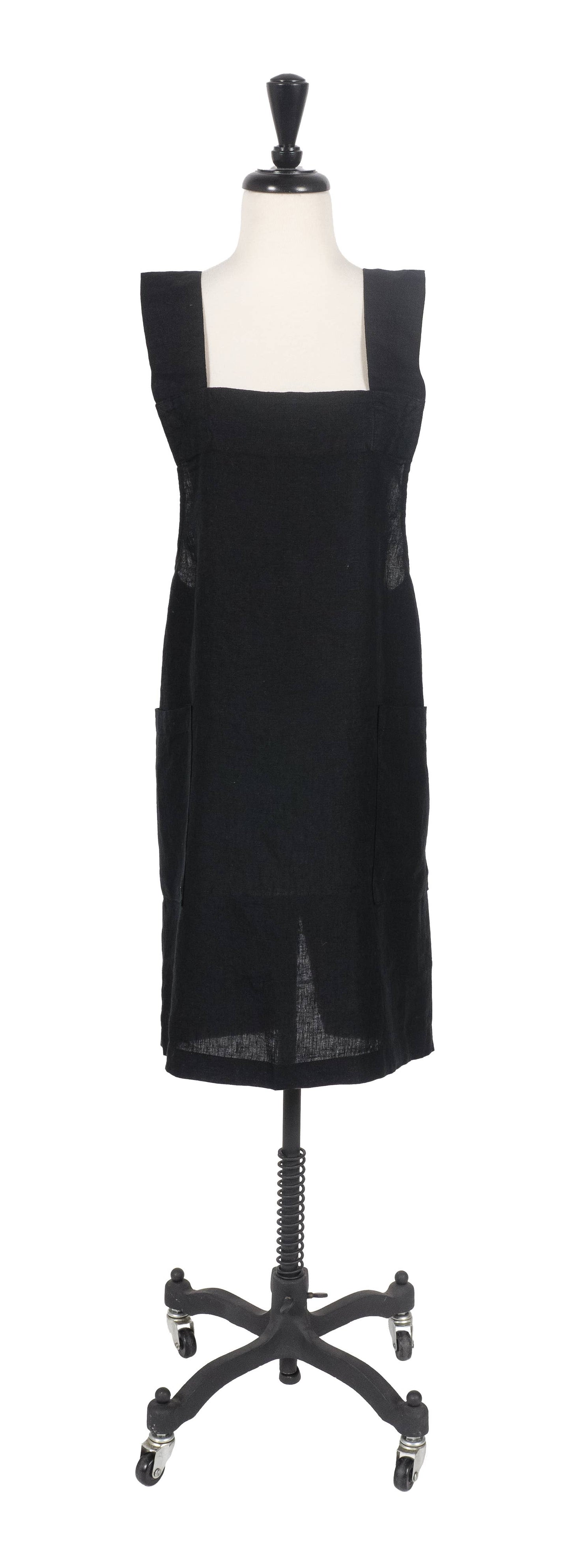 KAF Home Firenze Stone Washed Linen Cross Back Smock Apron, Olive