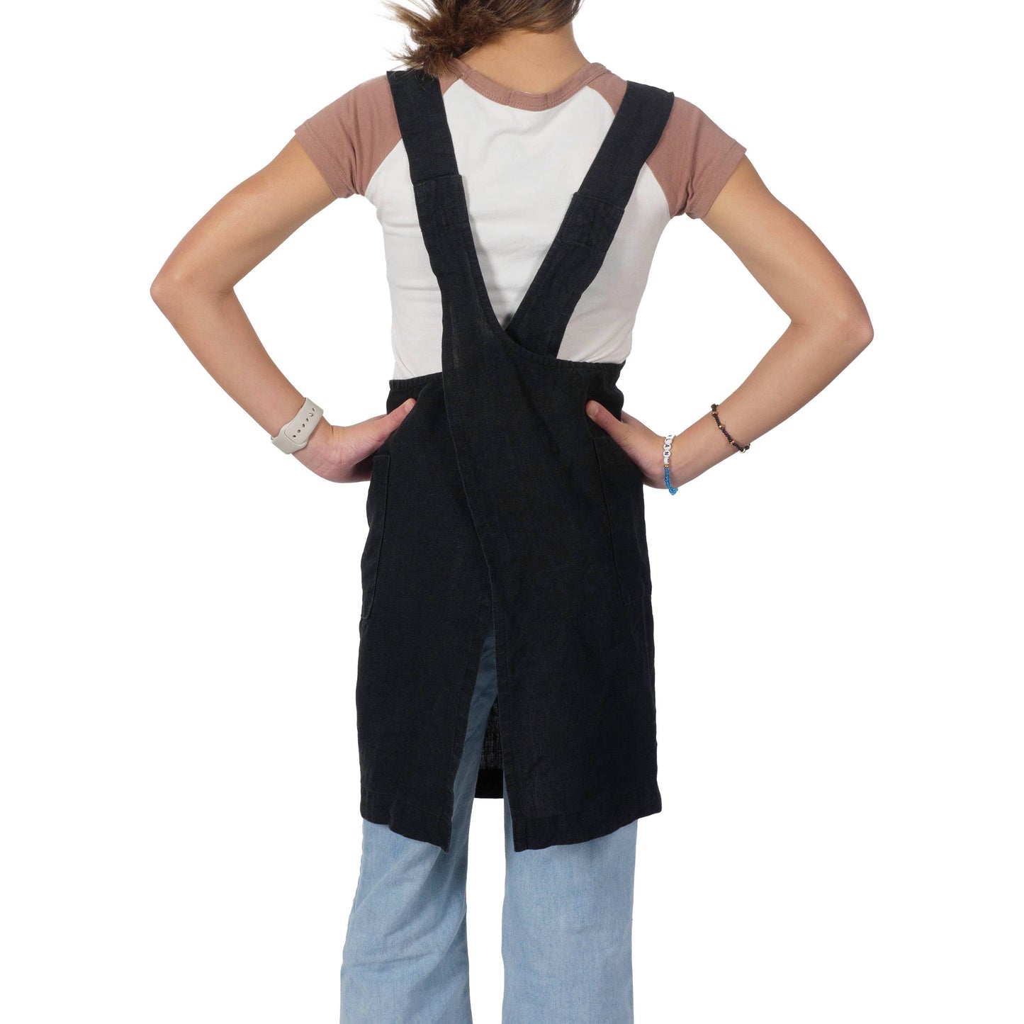 KAF Home Firenze Kids Stone Washed Linen Smock Apron
