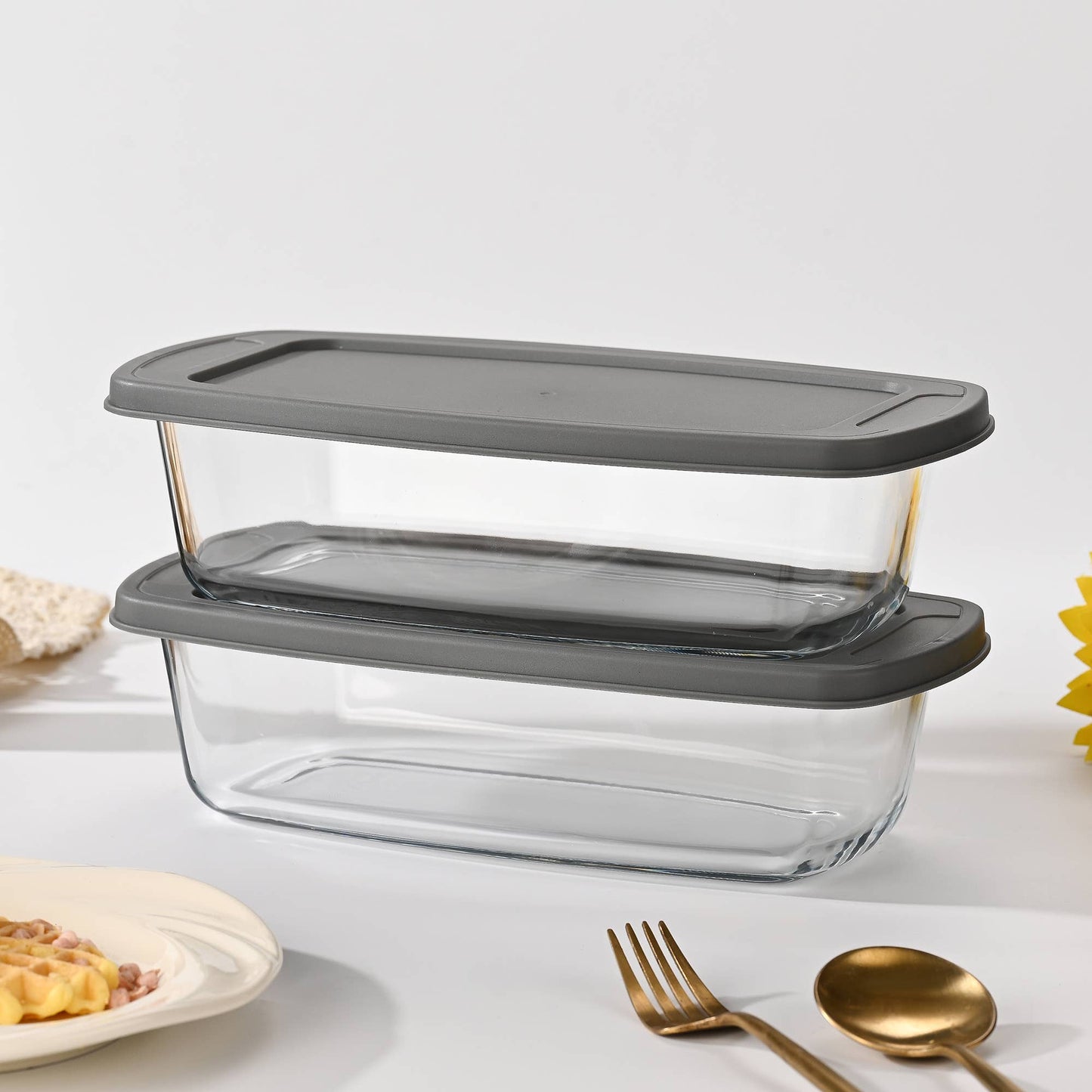 Fox Run Glass Loaf Pans with Lid, Each