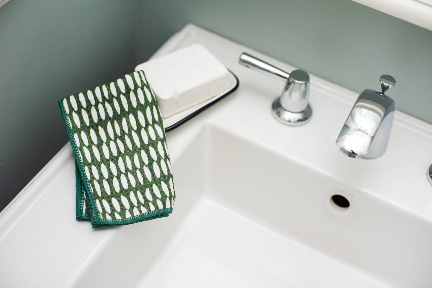 Once Again Home Co. - Mighty Minis Towel Set - Beans in Evergreen (set of 3)