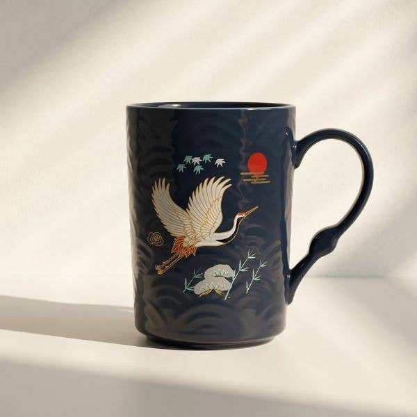 Original Source - Elegant Ceramic Crane Mug