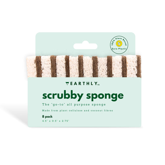 Earthly Scrubby Sponge, 8 Pack