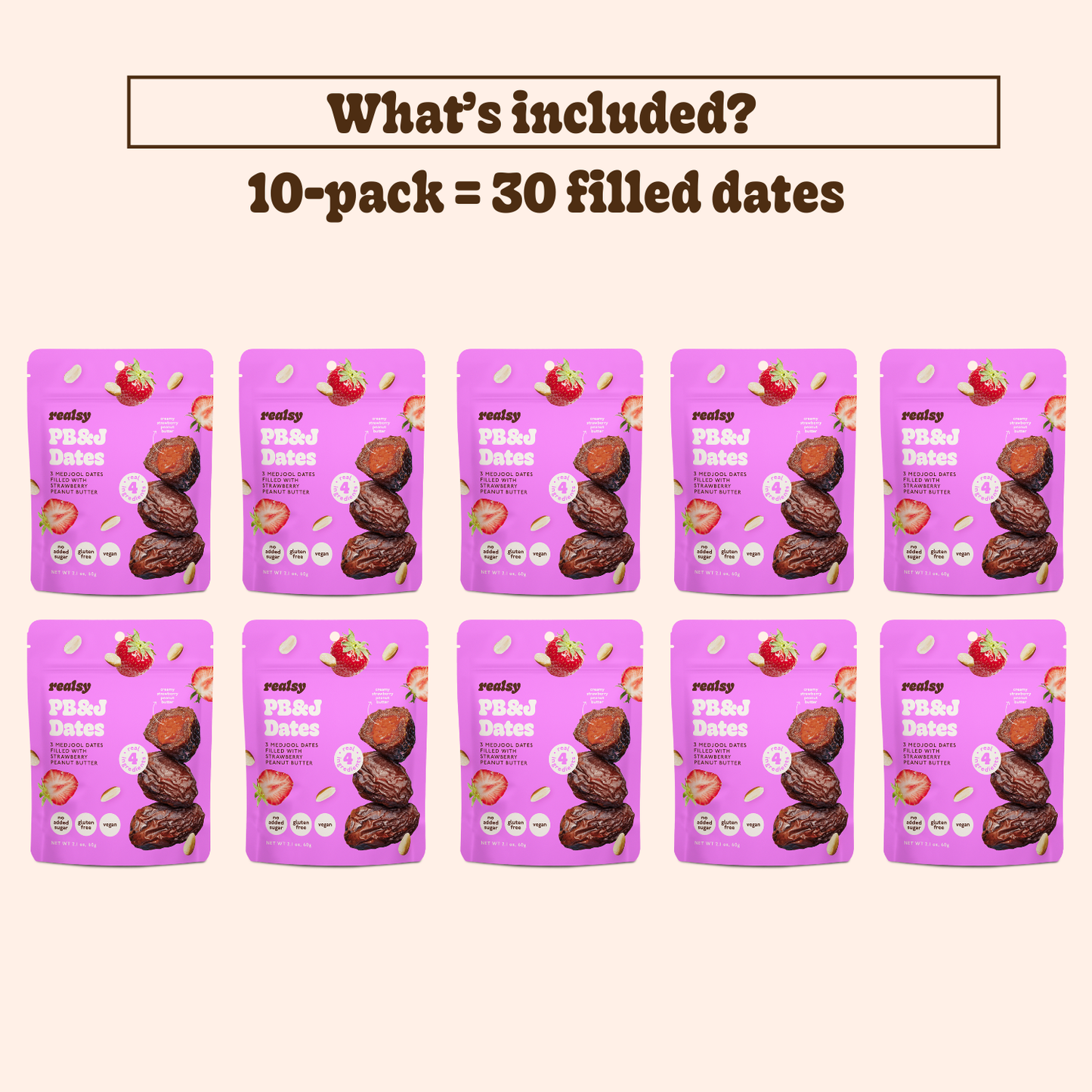 realsy - PB&J Dates | Snack Packs (10 pack)
