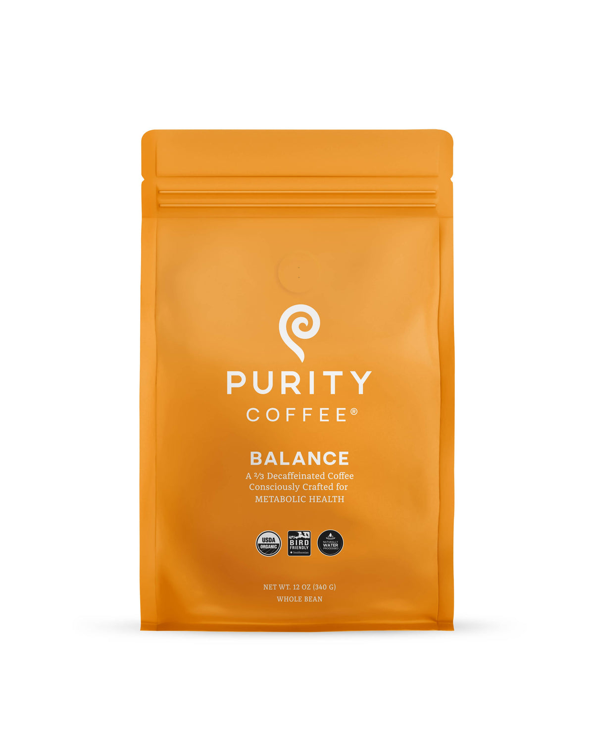 Purity Coffee - Organic Mold Free Low Caffeine Whole Bean Coffee | BALANCE