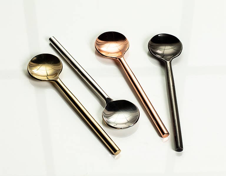 Modern Small Gold Spoon, 4.5"