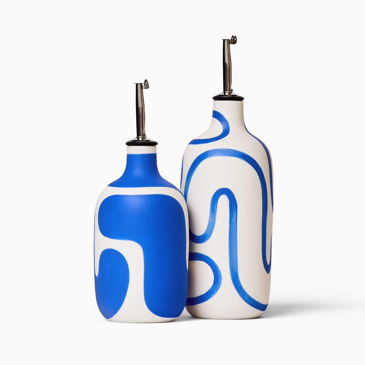 Franca - Oil / Vinegar Cruets - Cobalt Outline